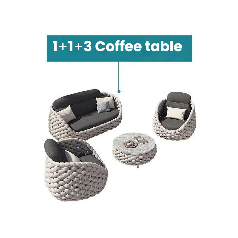 Modern 1+1+3 Sofa Set with Coffee Table – Comfortable and Stylish Living Room Furniture