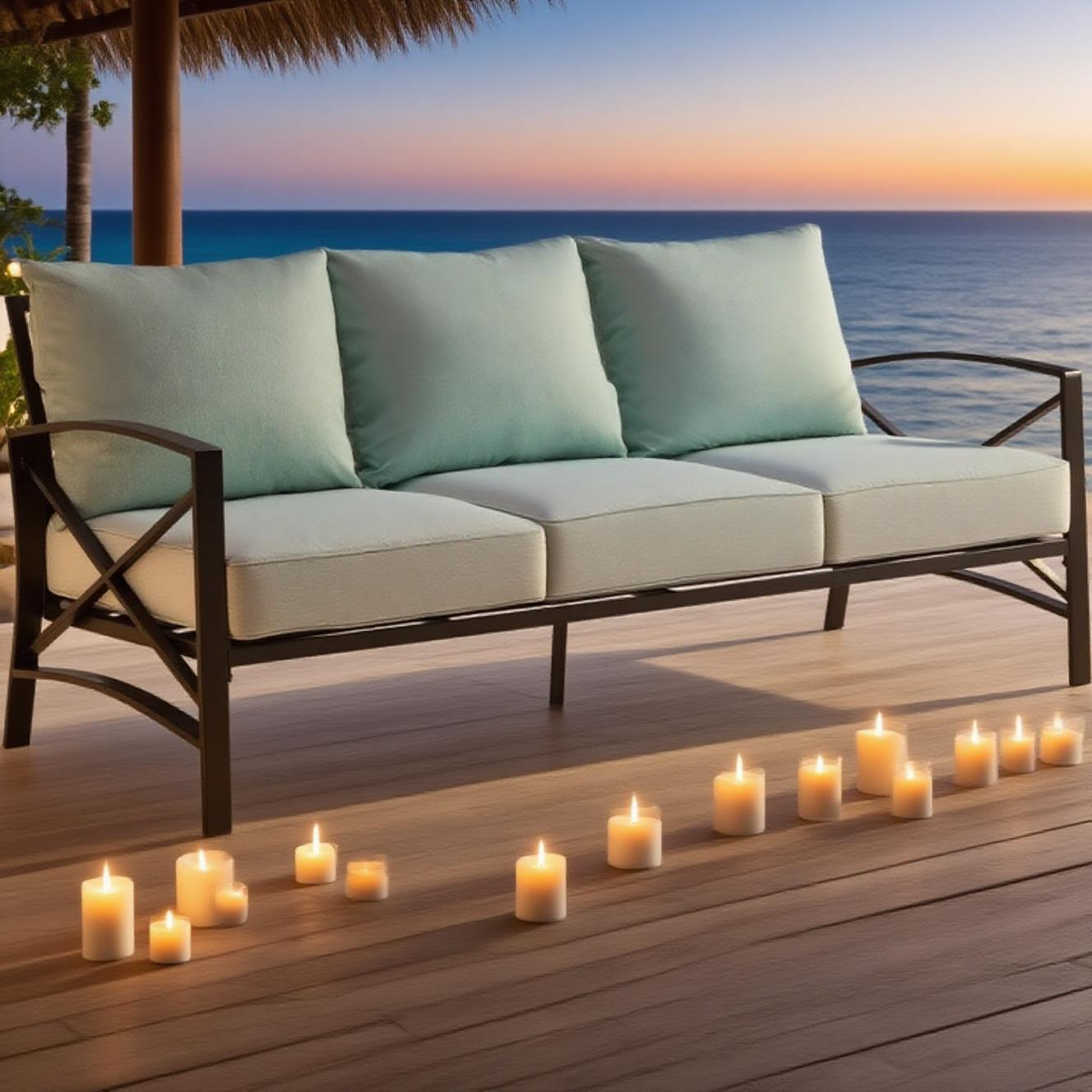 Modern Minimalist 3-Seater Sofa, Perfect for Indoor & Outdoor Use, Comfortable and Sturdy Design