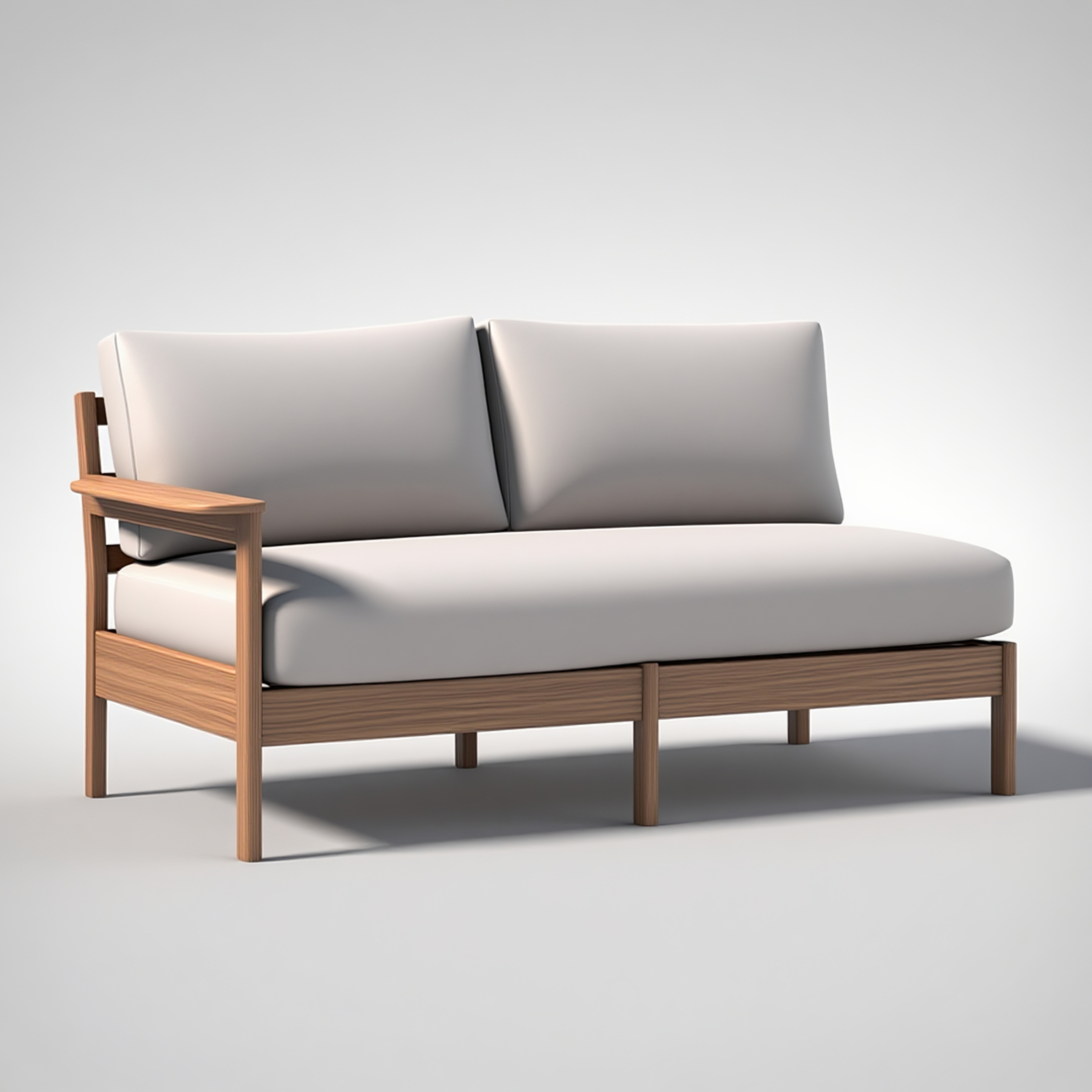 Modern Outdoor Solid Wood Patio Sofa Set with Coffee Table – 4-Piece Furniture Set with Cushions