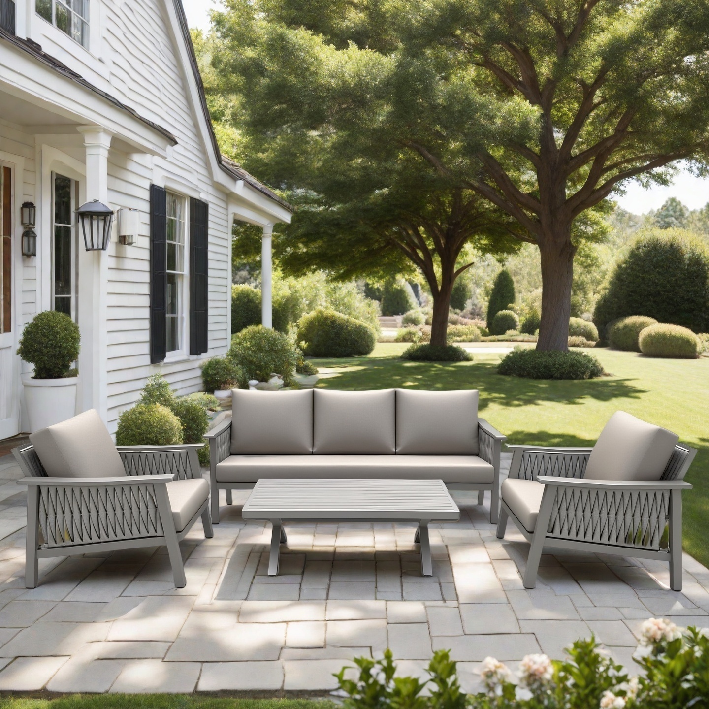Modern Rope Outdoor Sofa Set – 4-Piece A