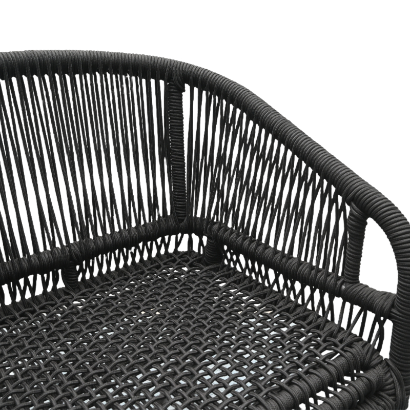 Outdoor Black Rope Patio Chair – Stylish Garden Lounge Seating