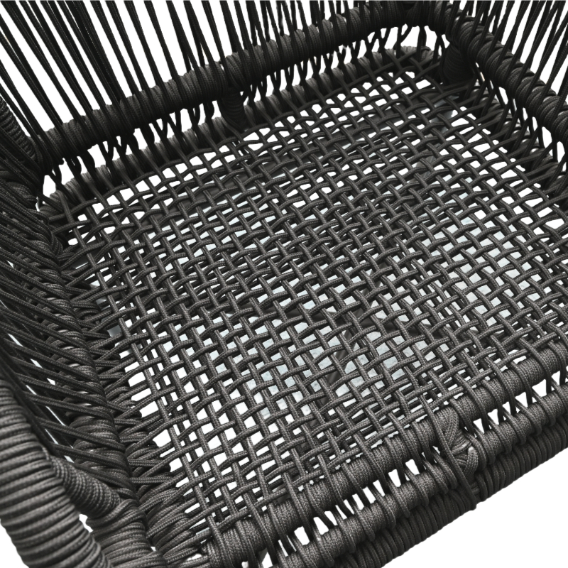 Outdoor Black Rope Patio Chair – Stylish Garden Lounge Seating