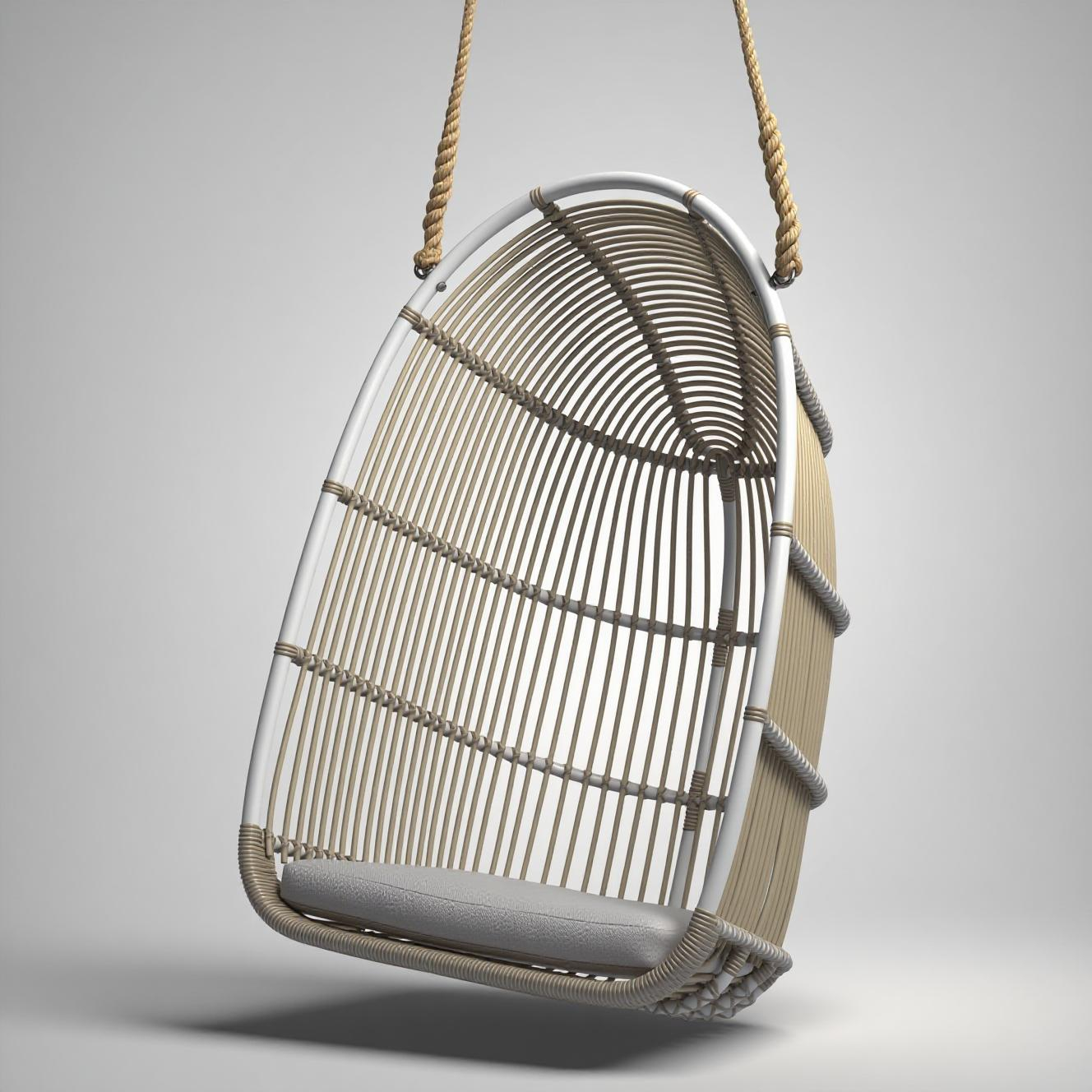 Outdoor PE Rattan Swing Chair, Modern Minimalist Design for Balconies and Gardens