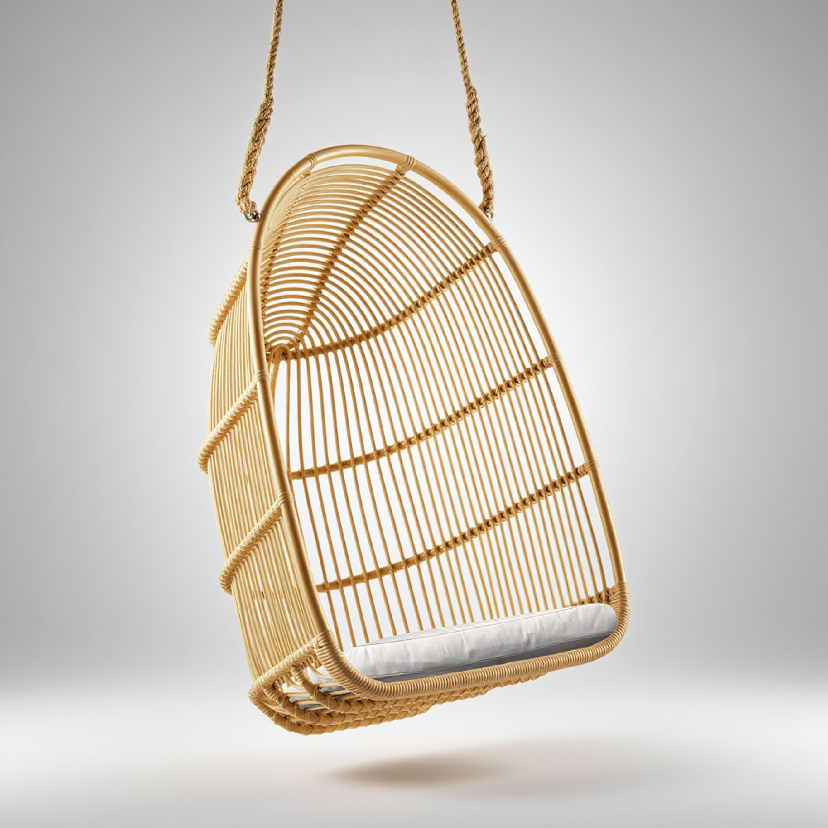 Outdoor PE Rattan Swing Chair, Modern Minimalist Design for Balconies and Gardens