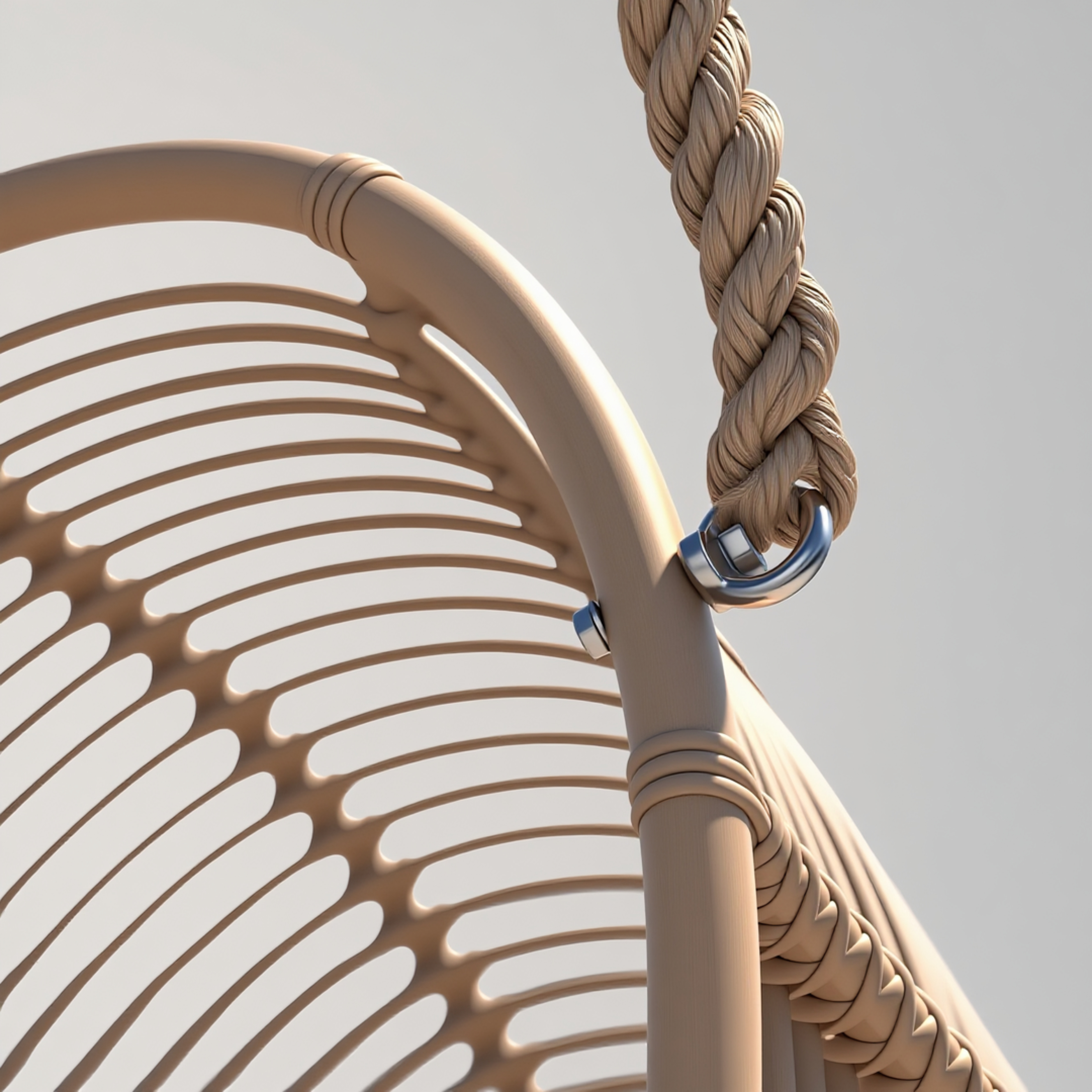 Outdoor PE Rattan Swing Chair, Modern Minimalist Design for Balconies and Gardens