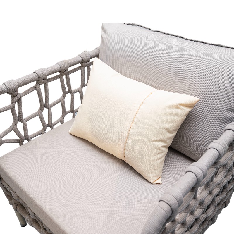 Outdoor Sofa Set with Rope Weave and Aluminum Frame | Stylish Patio Furniture with Cushioned Seats