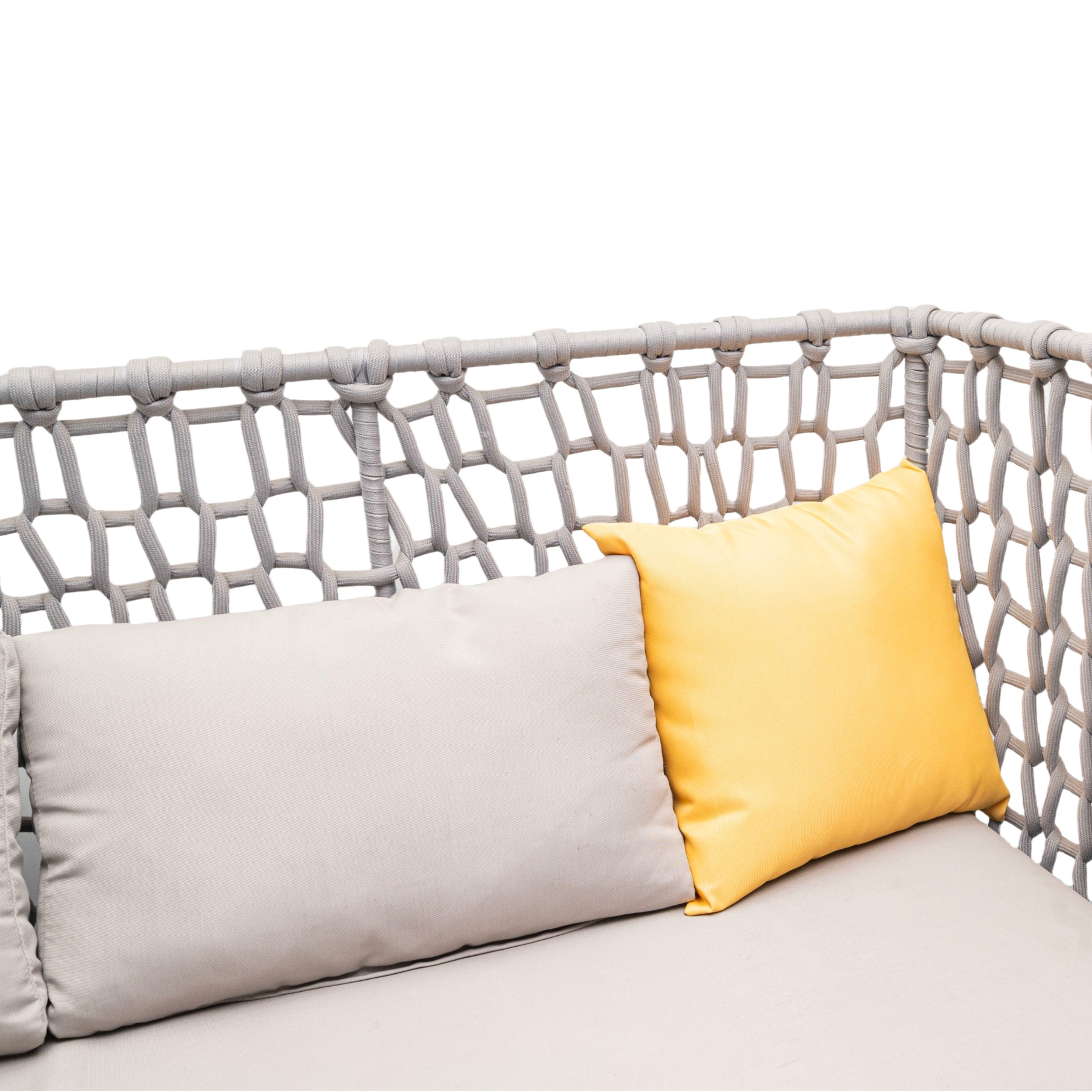 Outdoor Sofa Set with Rope Weave and Aluminum Frame | Stylish Patio Furniture with Cushioned Seats