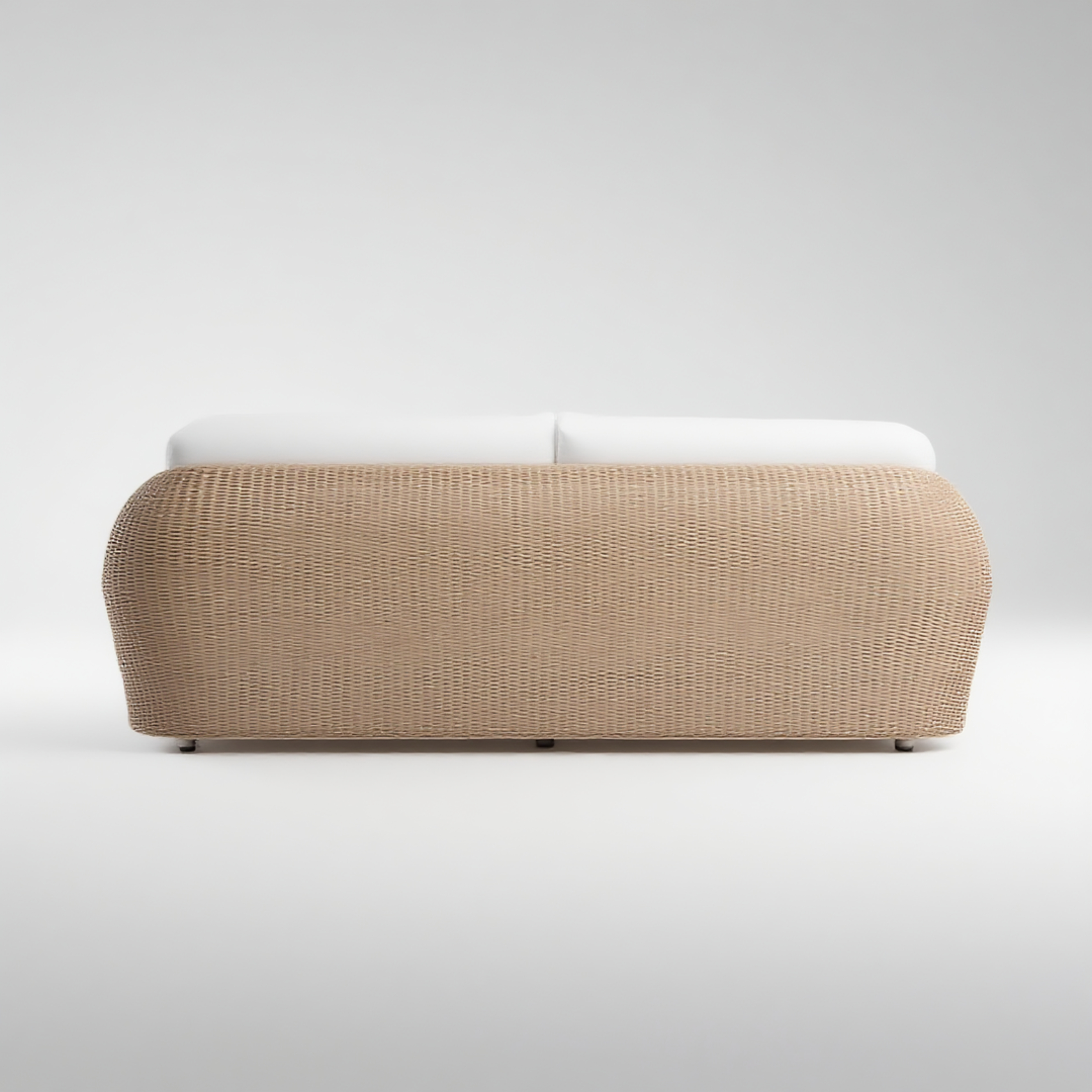 Outdoor Wicker Sofa - 3-Seater Rattan Sofa with Cushions