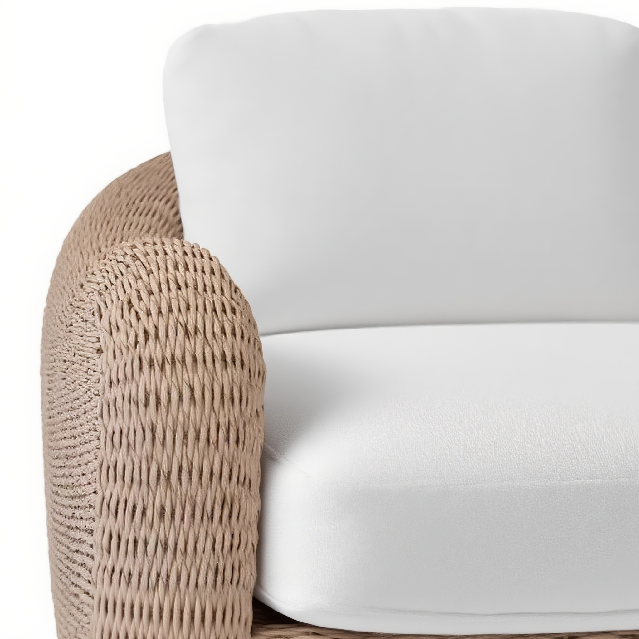 Outdoor Wicker Sofa - 3-Seater Rattan Sofa with Cushions