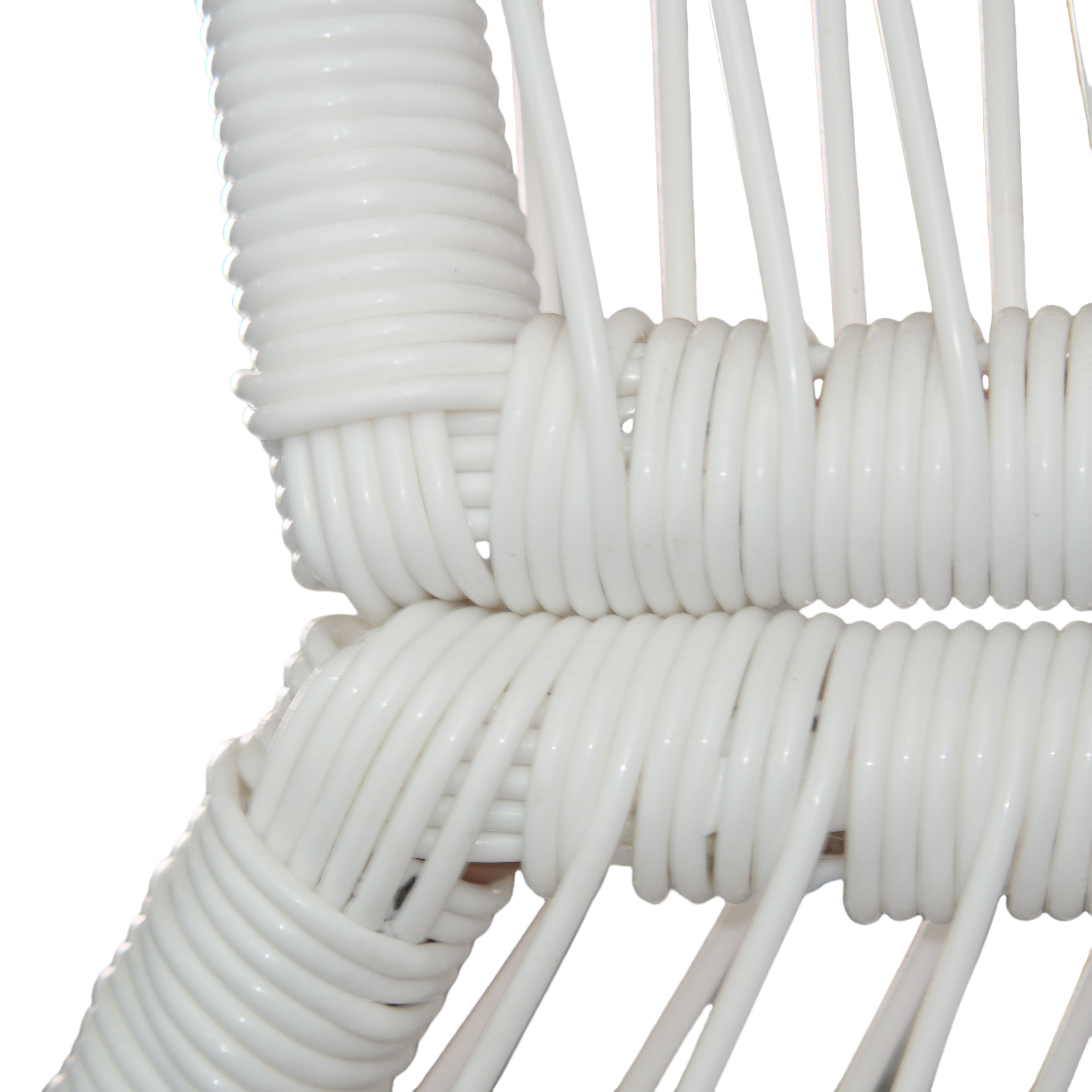 PE Rattan Egg Chair, Modern Bohemian Lounge Chair with Wooden Legs