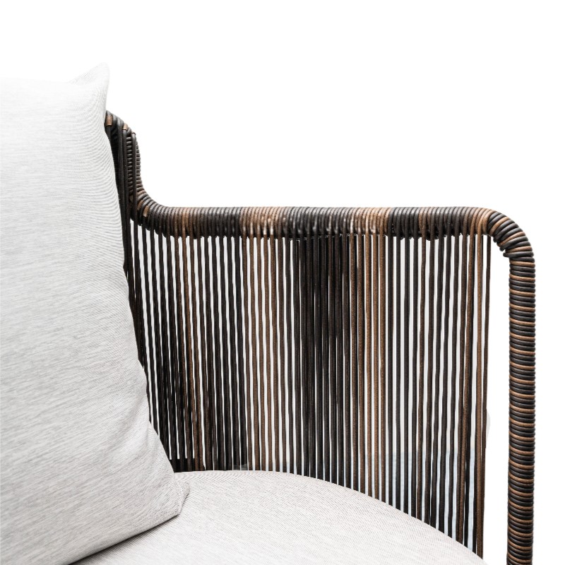 Rope Weave and Aluminum Frame Outdoor Coffee Table Set | Stylish Patio Furniture for Two