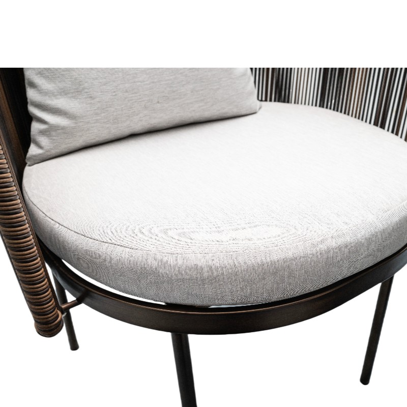 Rope Weave and Aluminum Frame Outdoor Coffee Table Set | Stylish Patio Furniture for Two