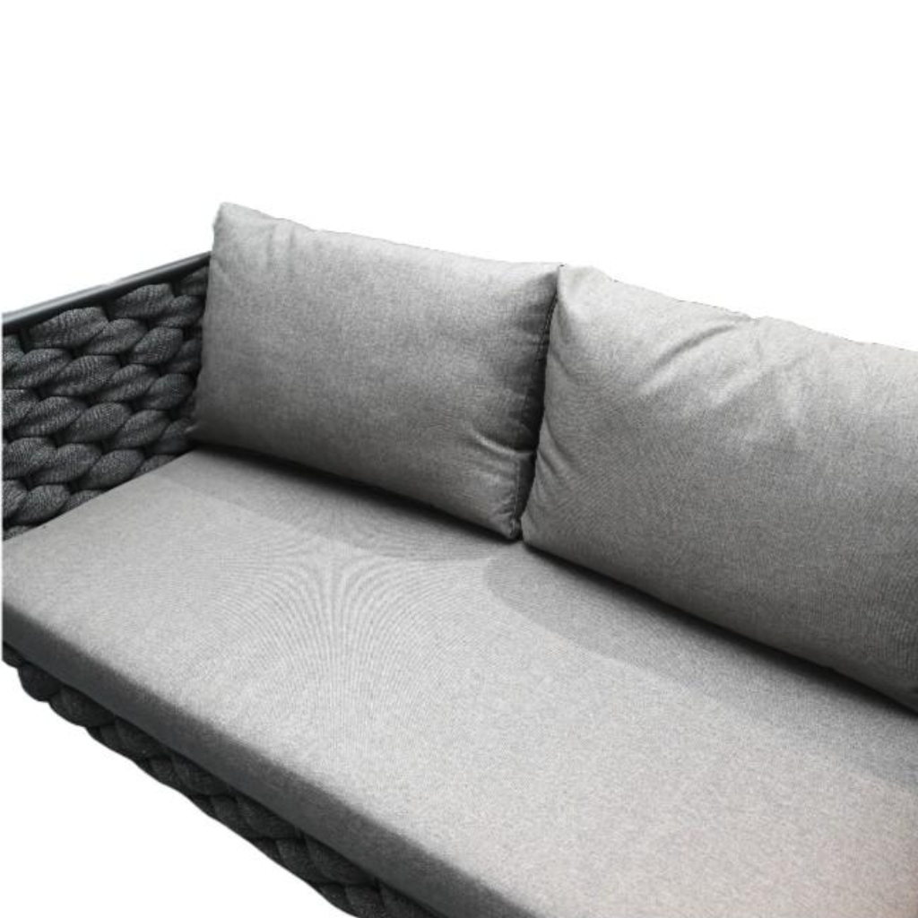 Rope Weave and Aluminum Outdoor Sofa Set | Stylish Patio Furniture with Cushioned Seating