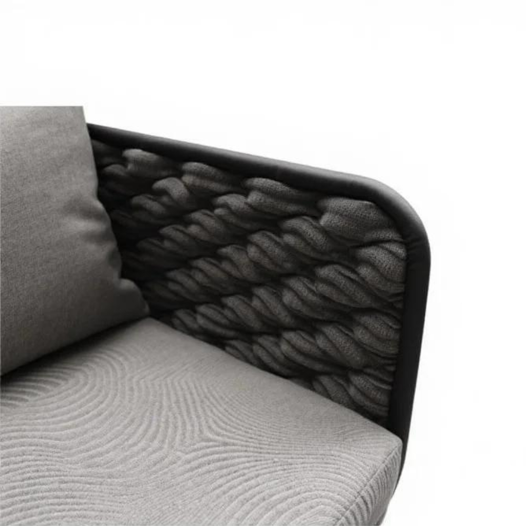 Rope Weave and Aluminum Outdoor Sofa Set | Stylish Patio Furniture with Cushioned Seating