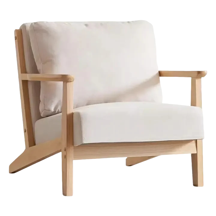 Scandinavian Outdoor Armchair Set with Ottoman – Solid Wood Patio Lounge Chairs (2-Piece or 3-Piece Set)