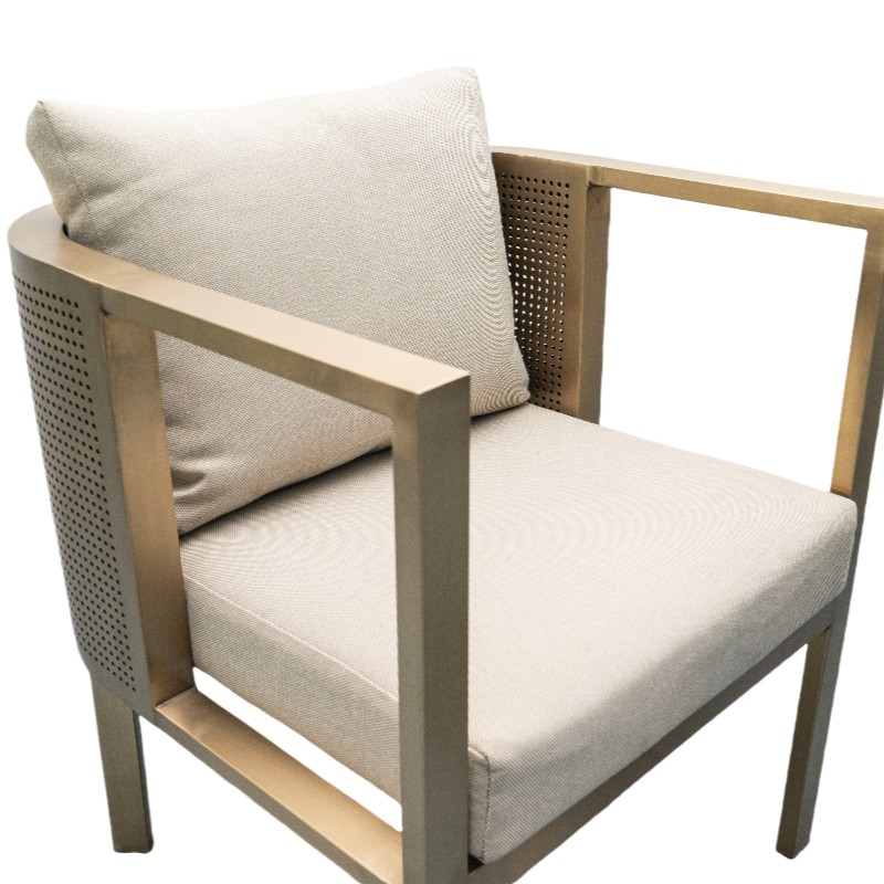 Stainless Steel and Aluminum Outdoor Dining Set | Modern Patio Furniture with Cushioned Chairs