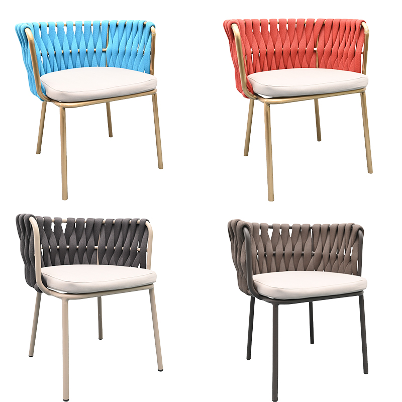 Stylish Woven Chair with Cushioned Seat – Available in Multiple Colors