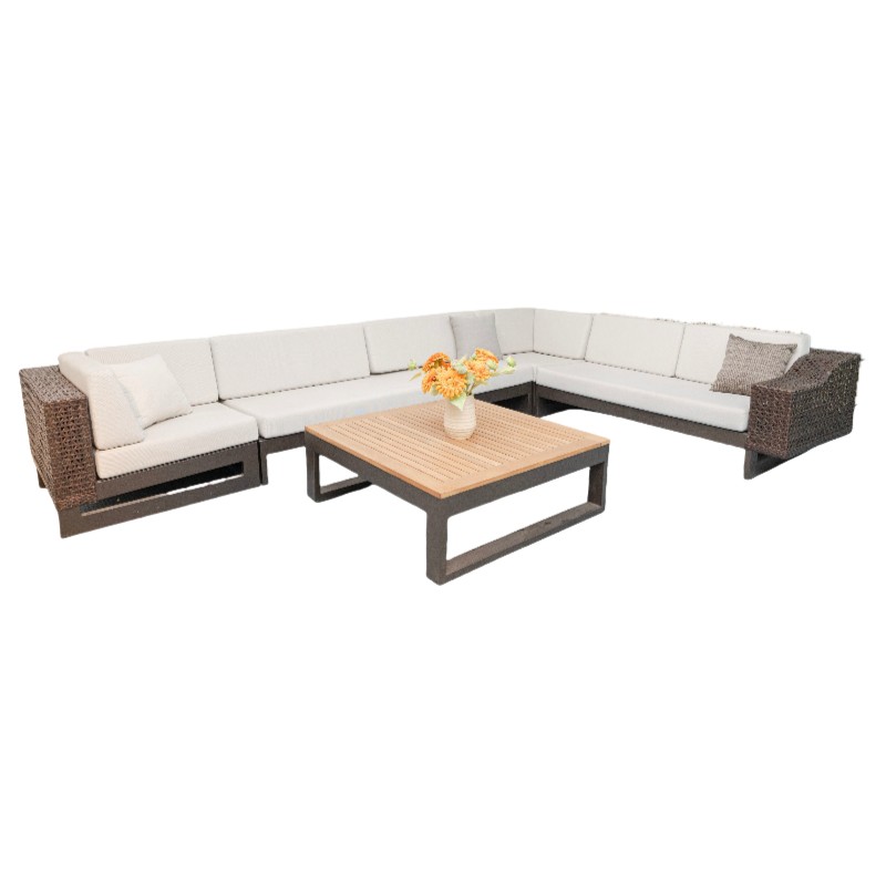 Wicker Rattan Sectional Sofa Set, Comfortable Cushions, Modular Design, Suitable for Patio, Garden, and Balcony