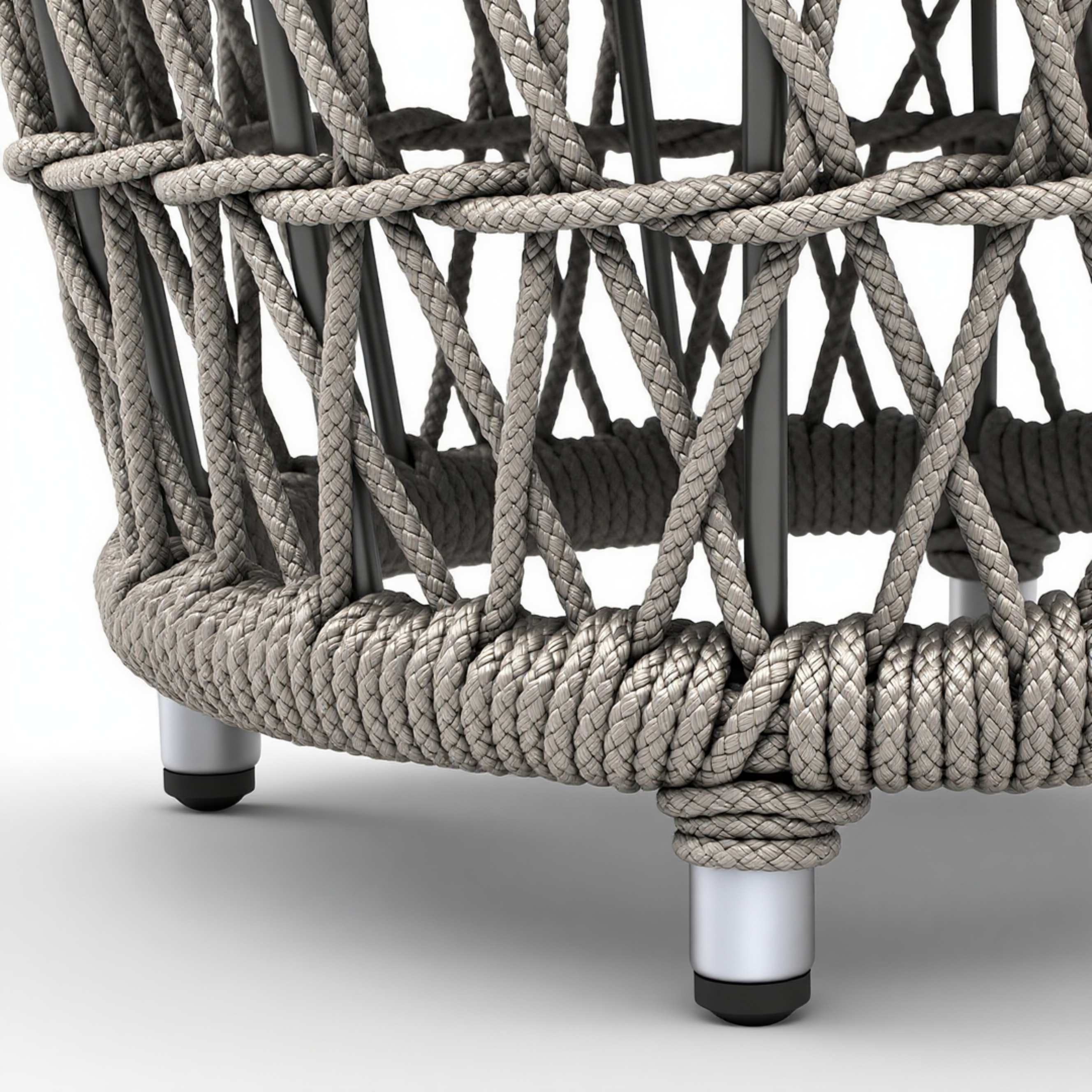 Woven Rope Coffee Table with Olefin Top – 21.5