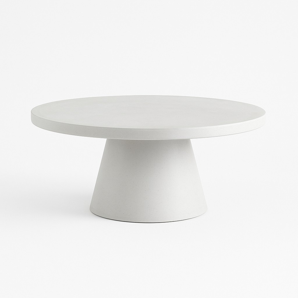 Modern Minimalist Concrete Round Coffee Table for Indoor and Outdoor