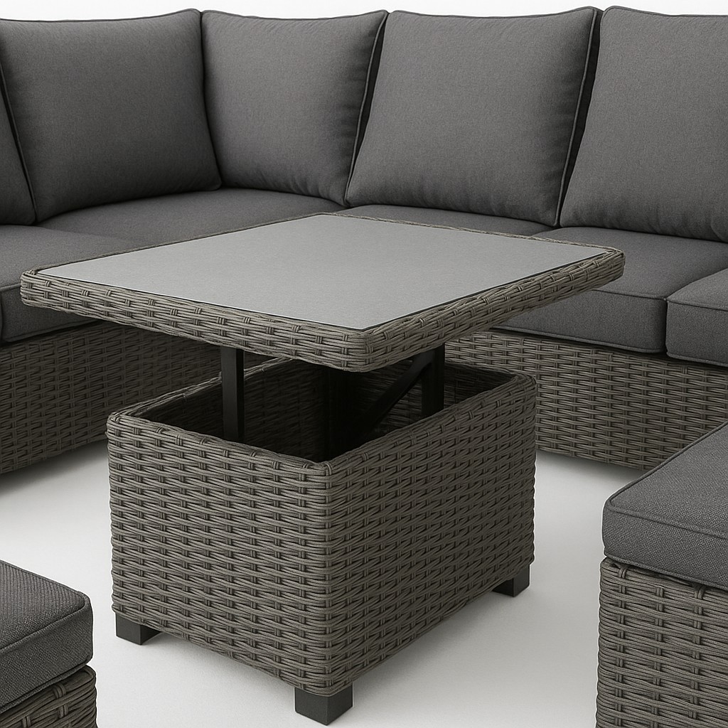 Adjustable Height Rattan Coffee Table with Lift Function – Multifunctional Modern Design for Home & Office