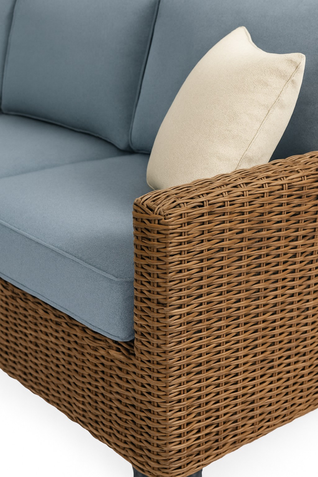 Outdoor Rattan Corner Sofa Set with Cushions, L-Shaped Sectional for Patio, Garden, or Balcony