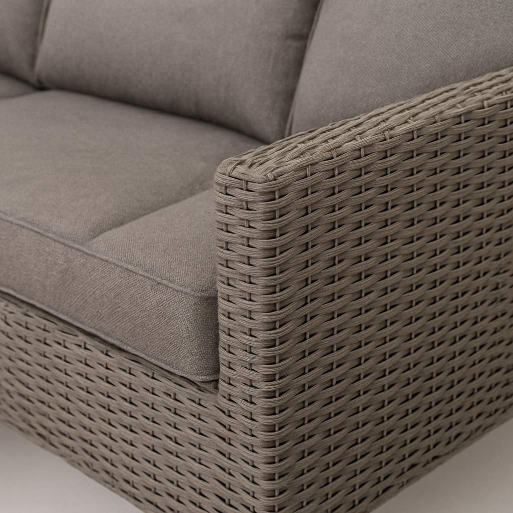 Outdoor Rattan Sofa Set with Cushions and Fire Pit Table, 6-Piece Sectional for Patio, Garden, or Balcony
