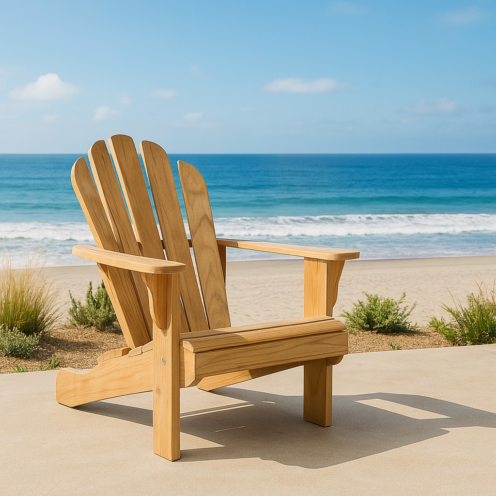 Classic Teak Adirondack Chair – Solid Wood Outdoor Lounge Chair