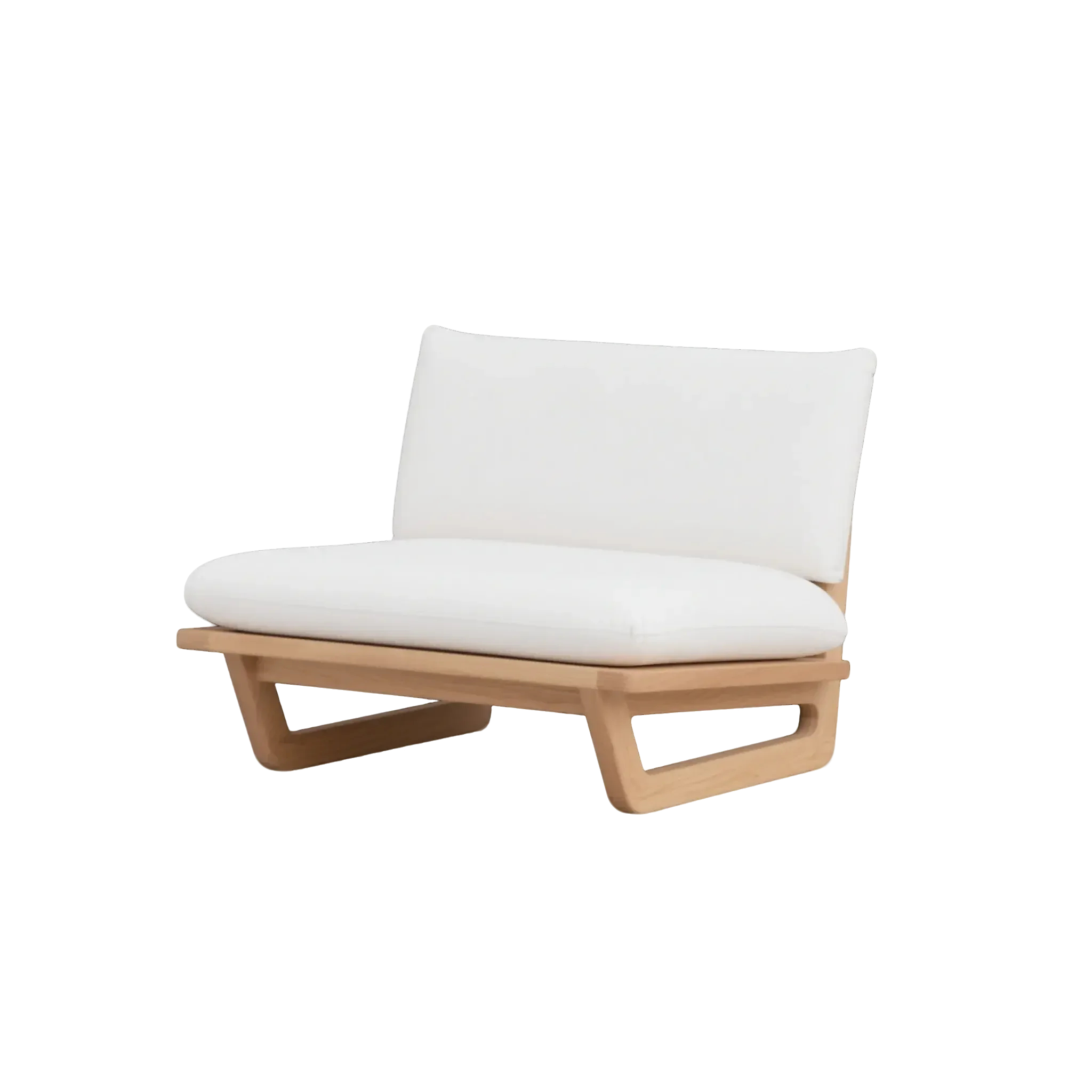 Modern Low Outdoor Lounge Chair with Cushions