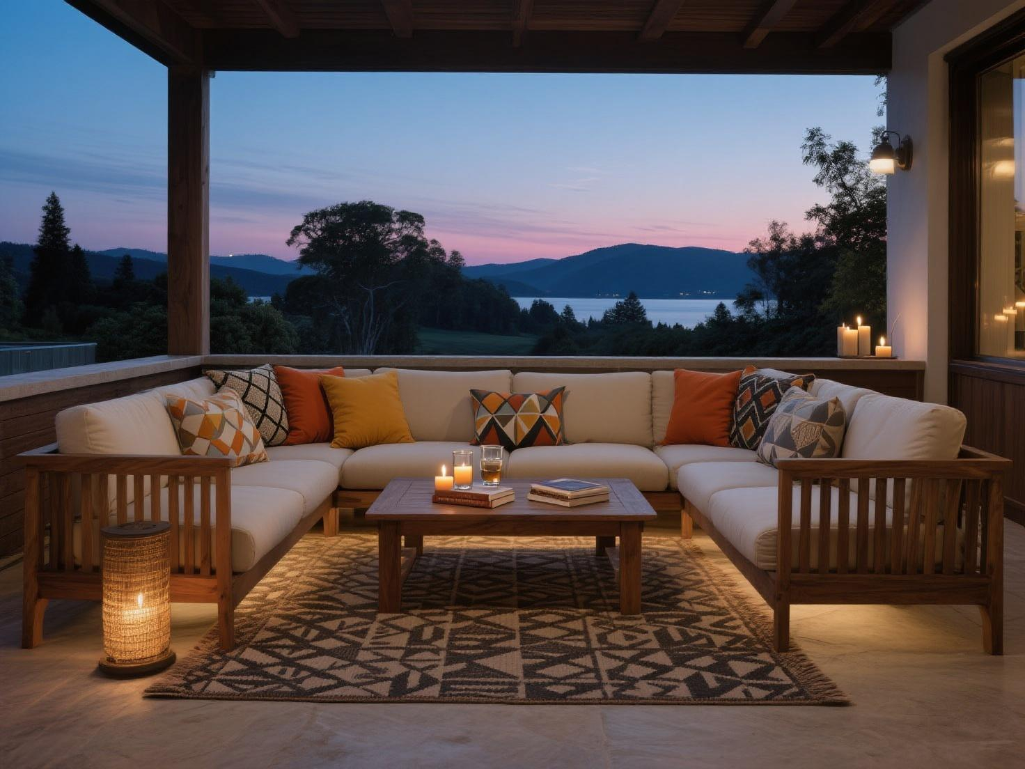 Rooftop lounge modular wicker outdoor sofa set with weatherproof cushions for hotel and resort projects