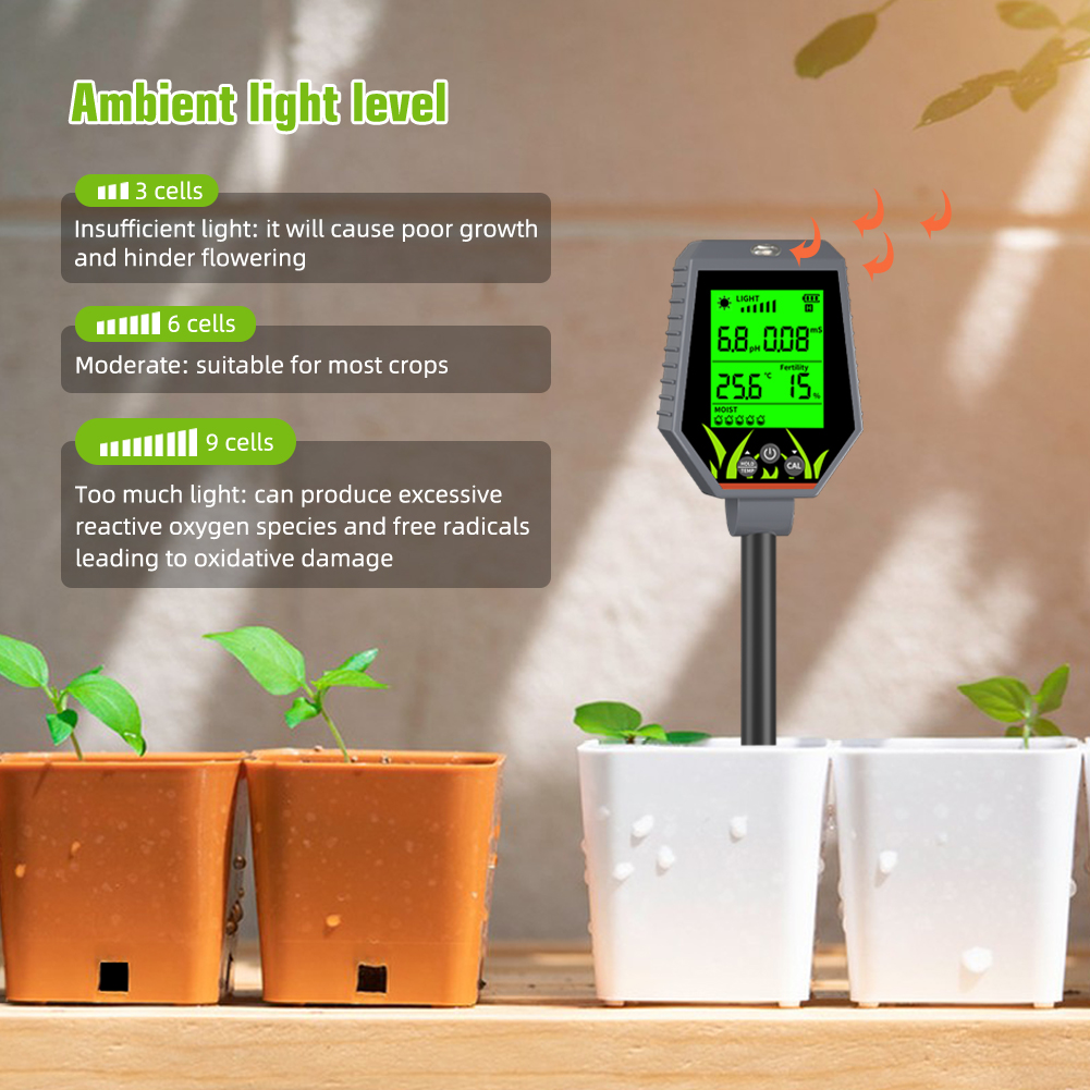 Comprehensive 6-in-1 Soil Testing Kit – Digital Meter for Professional Soil Analysis