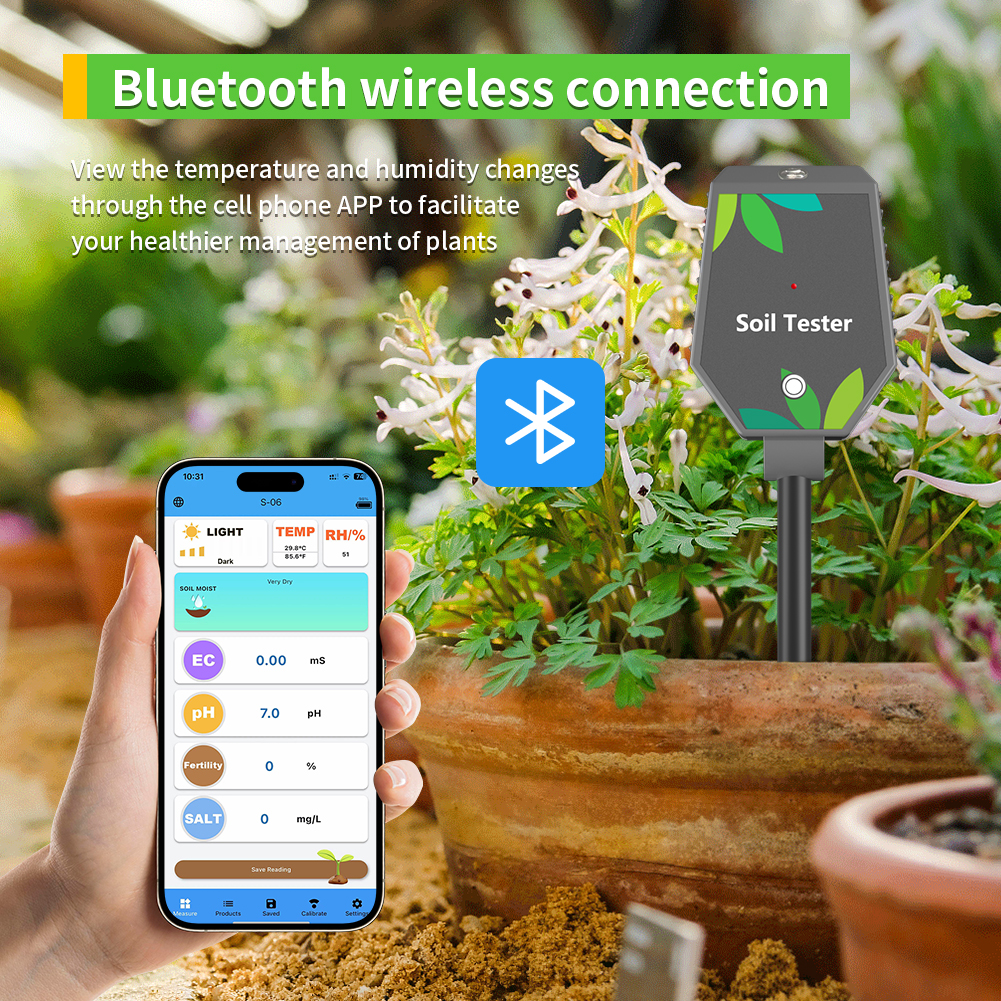 YY-1088W Testador Multifuncional de Suelo Bluetooth | Analizador Inteligente de pH y EC