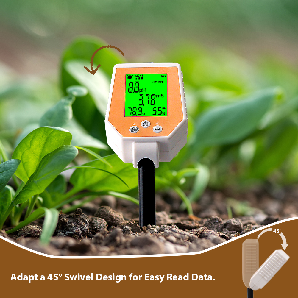 Tester multifunzione di pH e EC del suolo per agricoltura biologica