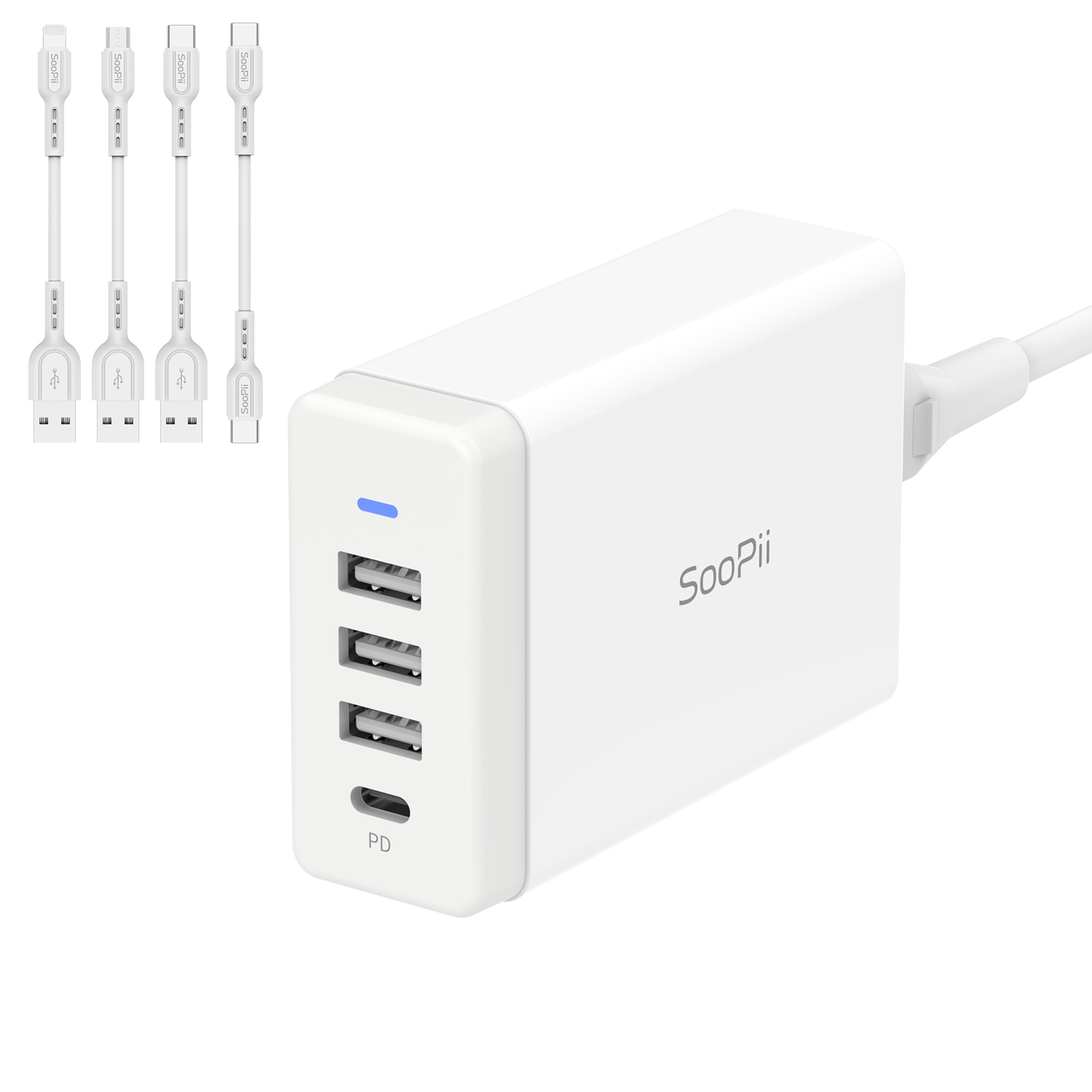 CS42 40W USB Charging Station, 4 Port USB Charger Station with One Port PD/PPS 25W