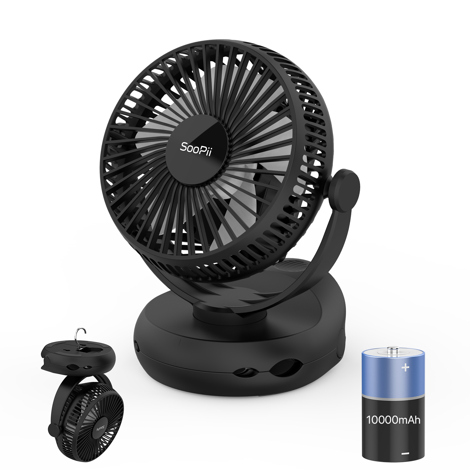 F1 Pro  High Power 5 Inch Desk Clip Fans With 1000mAh Battery