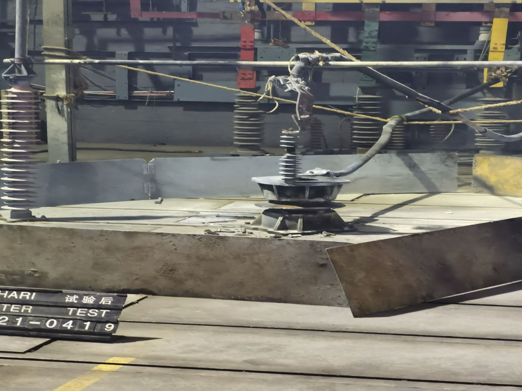 Zinc oxide arrester passed short-circuit test 
