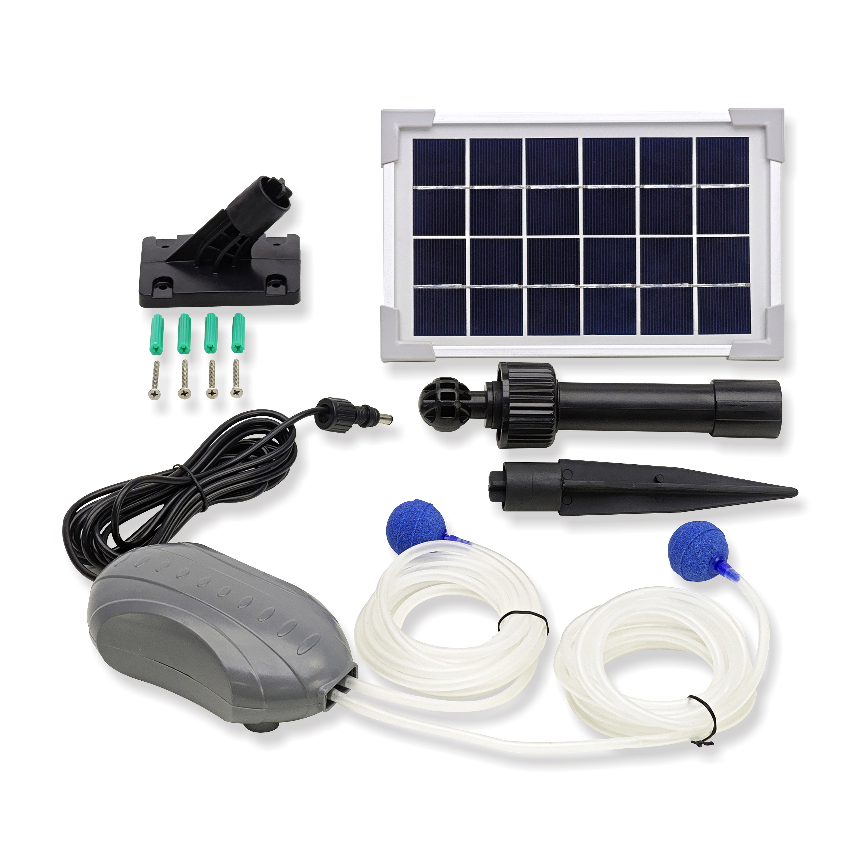 3LPM and 500mmHg Pressure Two Head Solar Air Pump with Brushless Motor for Pond Oxygenation_SAP3-3