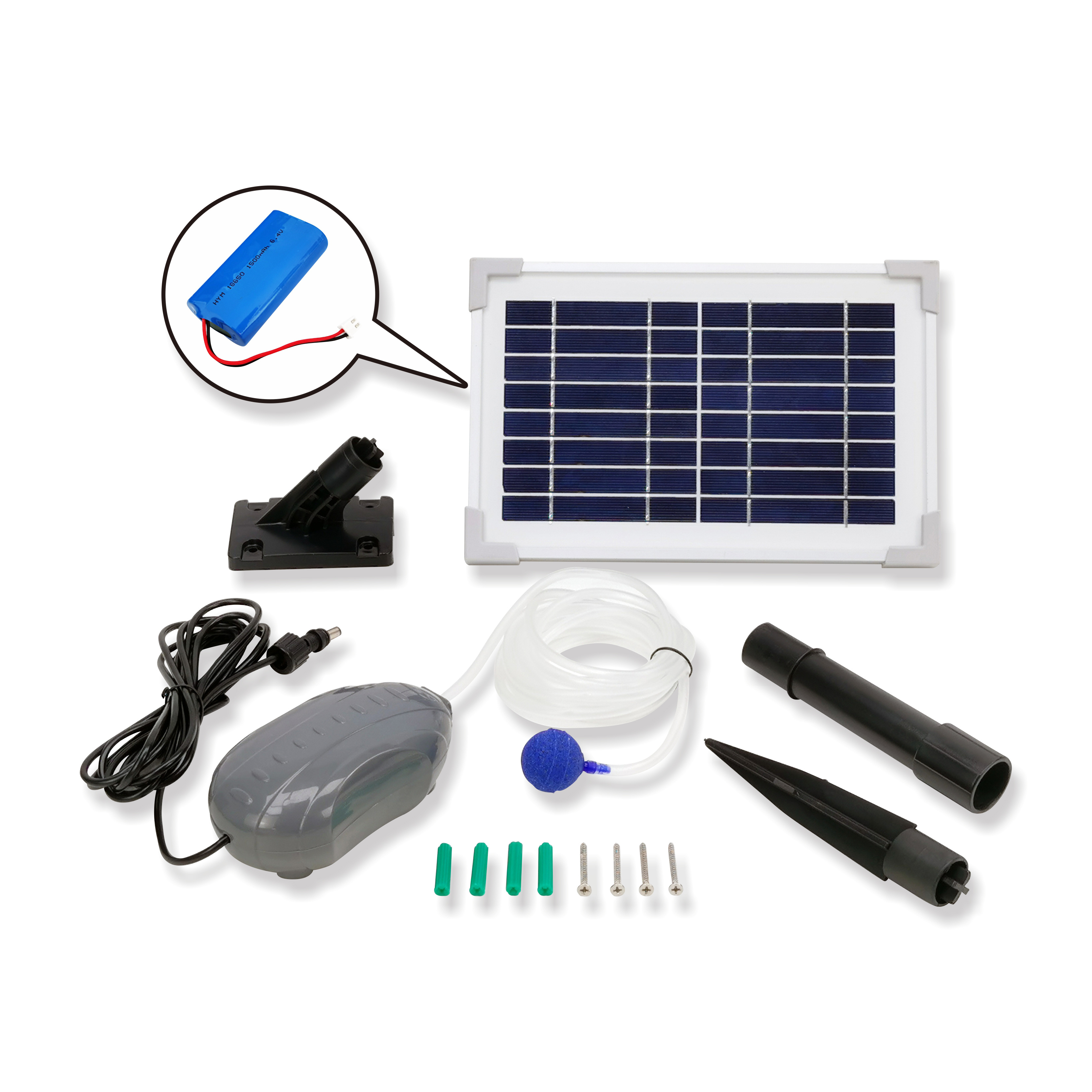 2LPM and 500mmHg Pressure Solar Battery Built-in Air Pump with Brushless Motor for Pond Oxygenation SAPB4-2