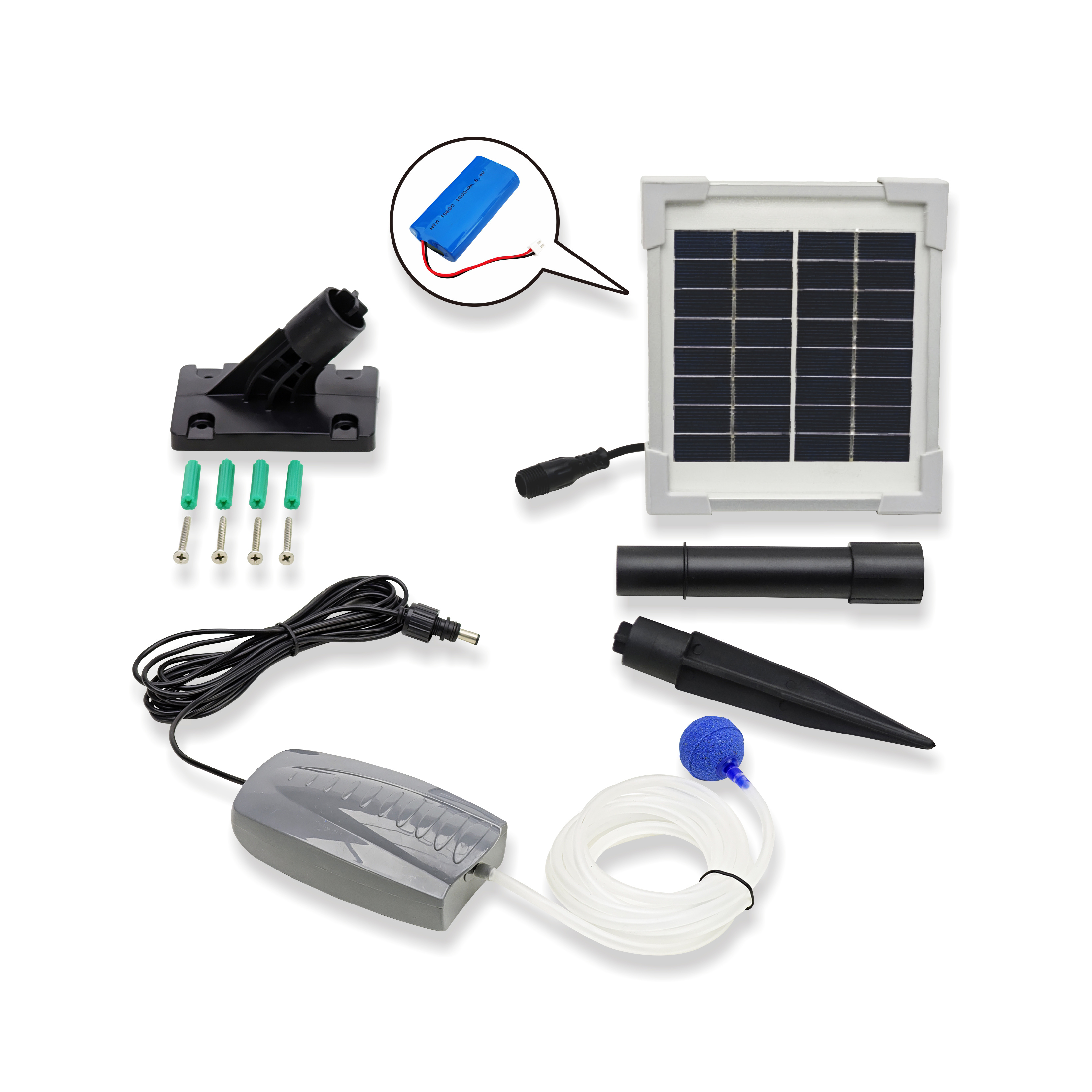 2LPM and 500mmHg Pressure Solar Battery Air Pump with Brush Motor for Pond Oxygenation SMAPB1.5-2