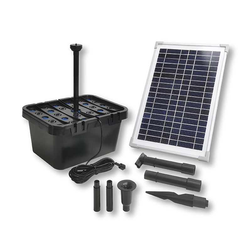 670LPH Flow 1.7M Head E-type Solar Dry Run Protected Fountain Pump with Filter Box_SP12-401215E-F