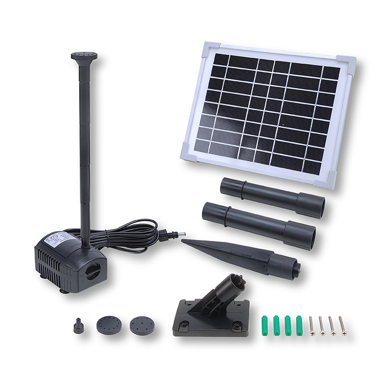 230LPH Flow 0.8M Head E-type Solar Dry Run Protected Battery Built-in Fountain Pump_SPB6-320607E