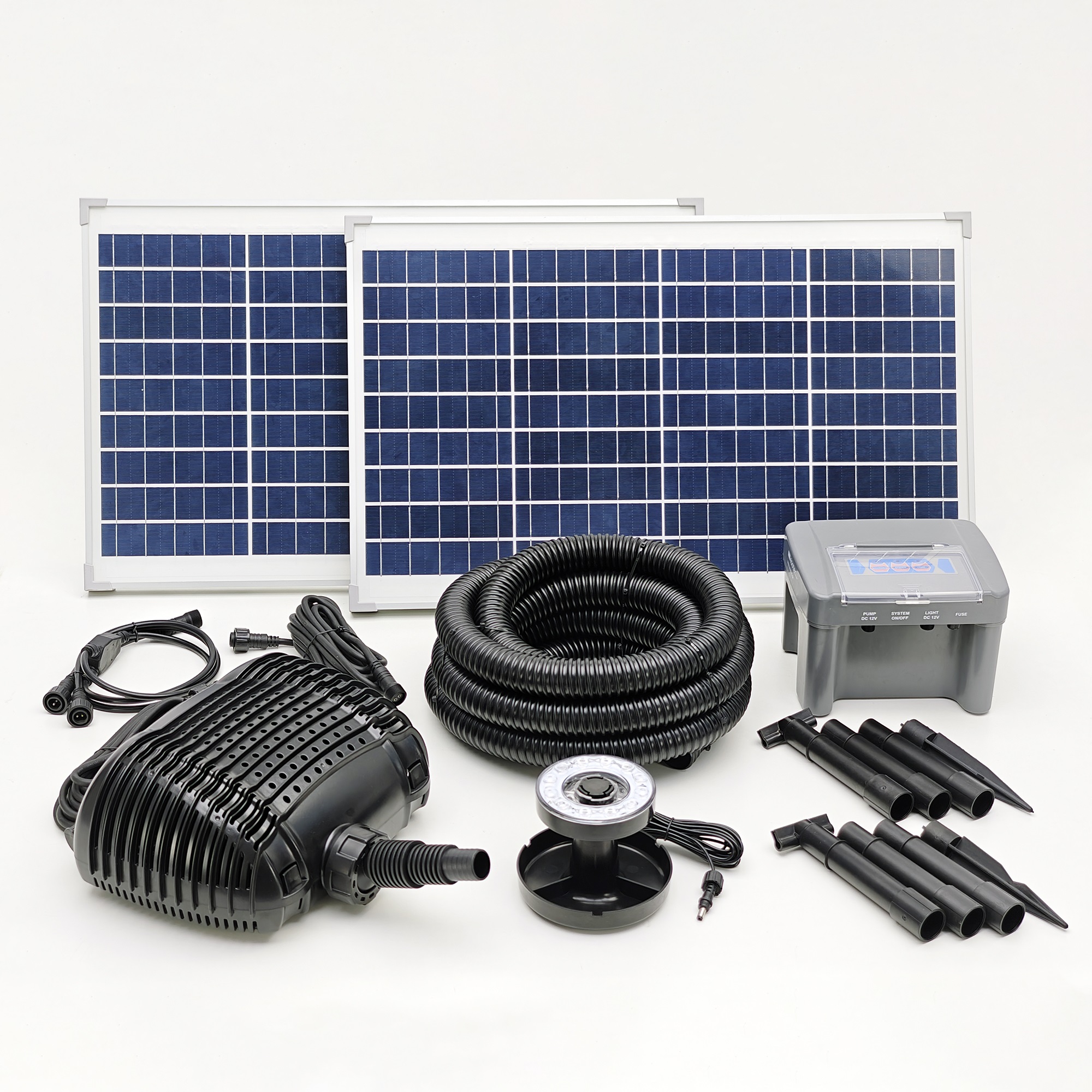 3500LPH Flow 3.1M Head Solar Dry Run Protected Battery Pond Pump with LED_SPBL70-801220E