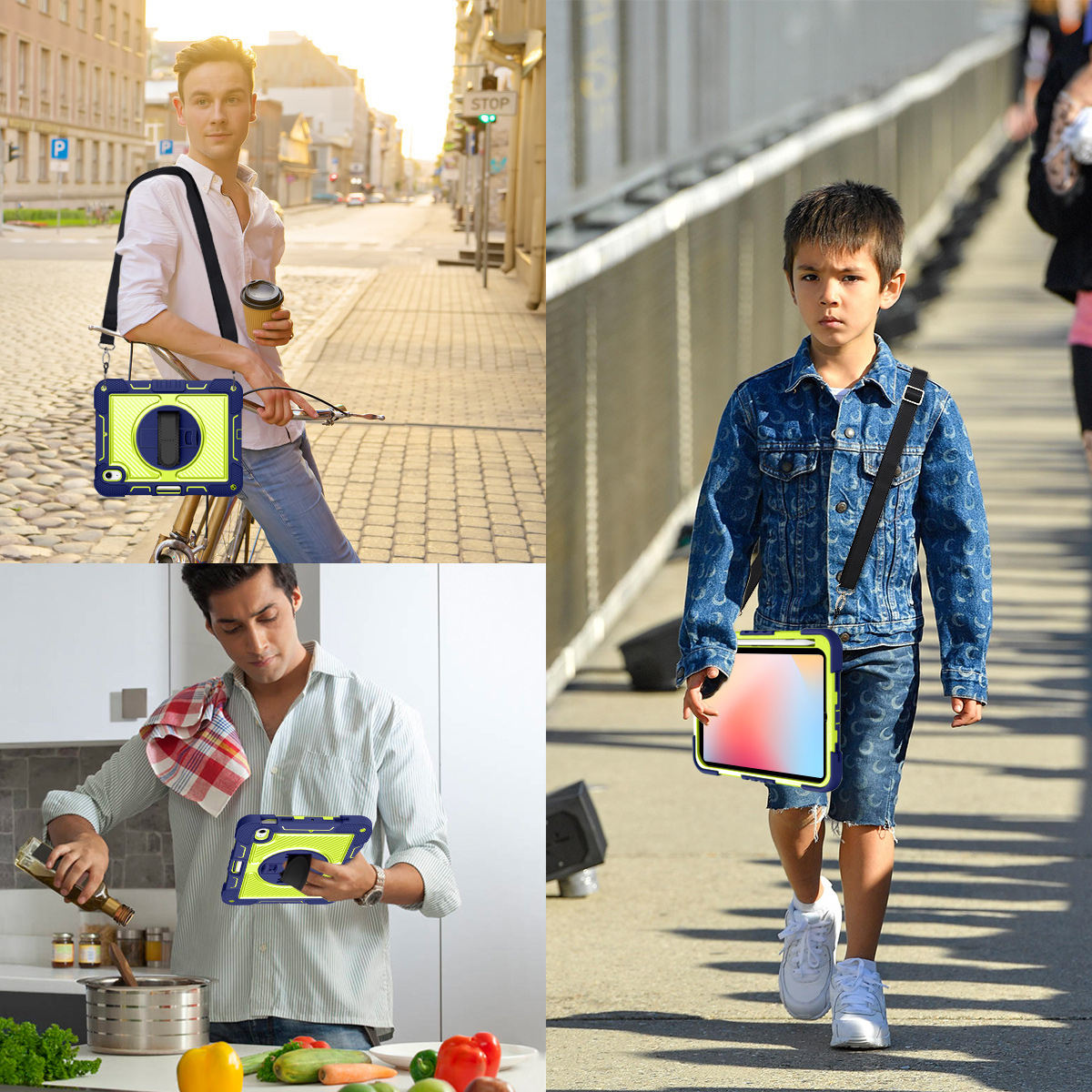Silicone B series Apple Navy blue + yellow green