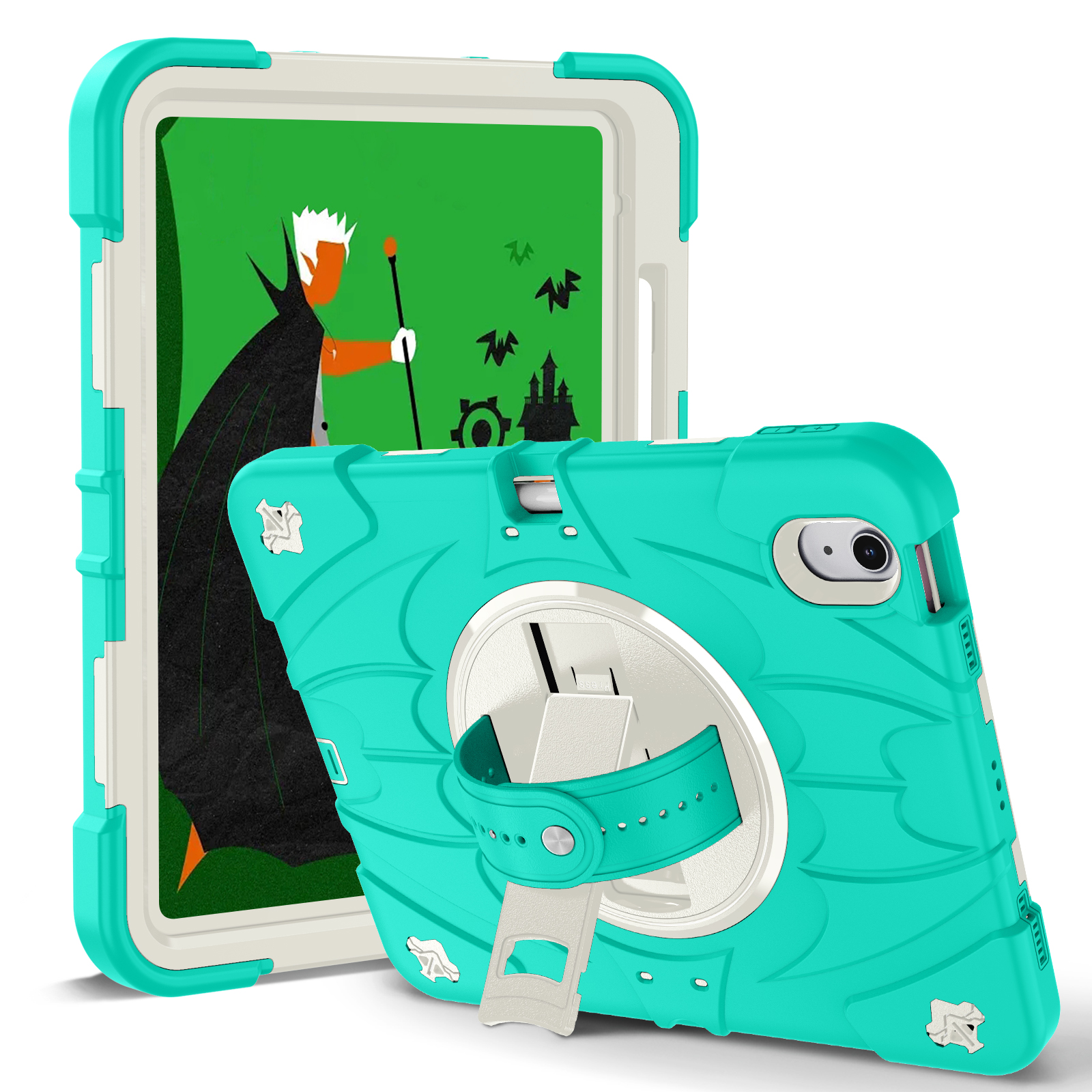 Silicone BM series Apple iPad Mint green + white