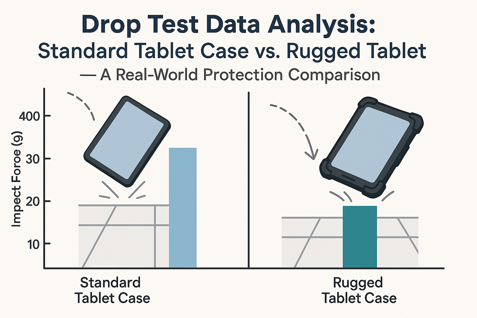 Drop Test Data Analysis: Standard Tablet Case vs. Rugged Tablet Case—A Real-World Protection Comparison