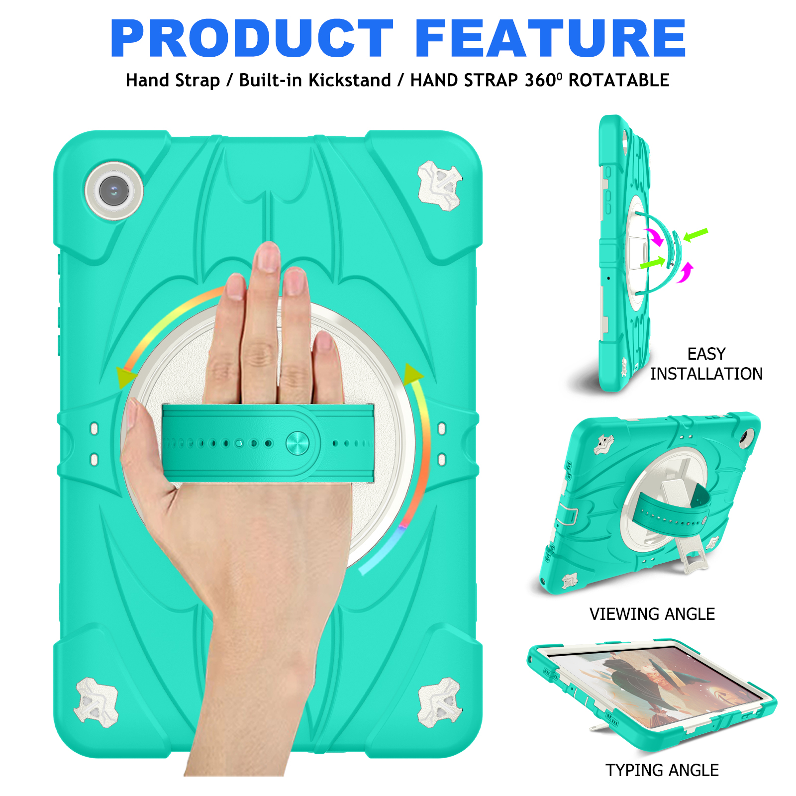 Silicone BM series Samsung iPad Mint green + white