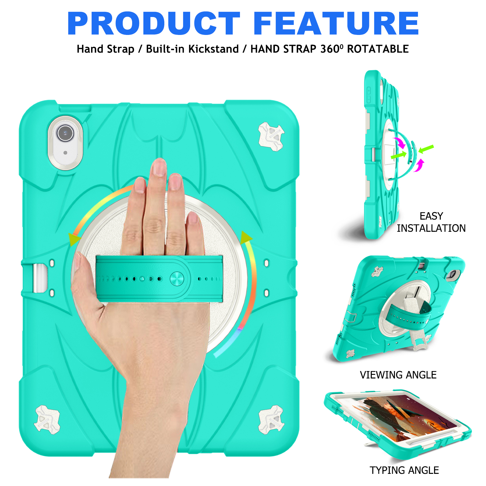 Silicone BM series Apple iPad Mint green + white