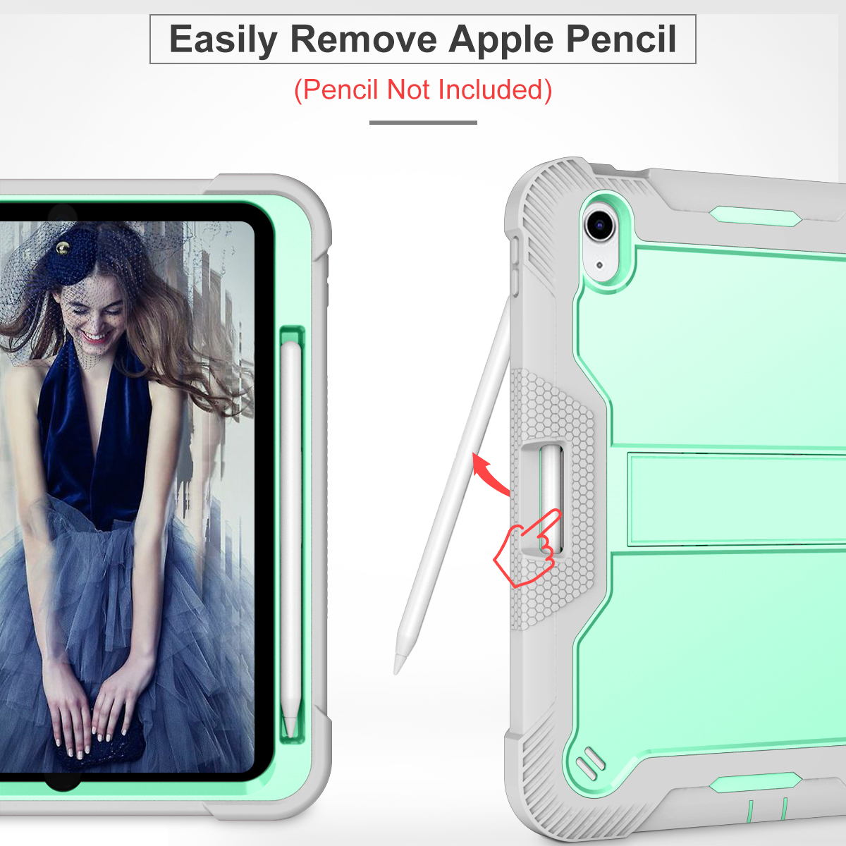 Silicone A series Apple iPad Mint green + gray
