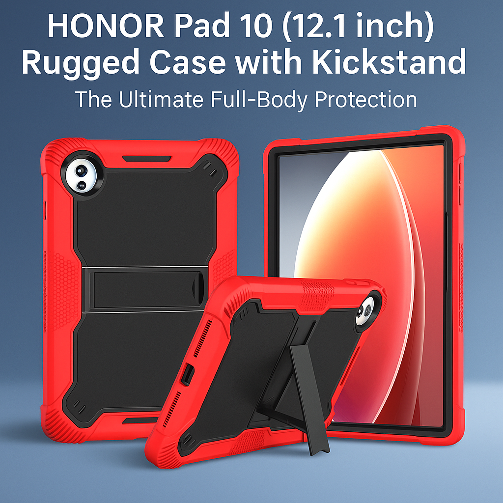 HONOR Pad 10 (12.1 inch) Rugged Case with Kickstand – Ultimate Full-Body Drop Protection
