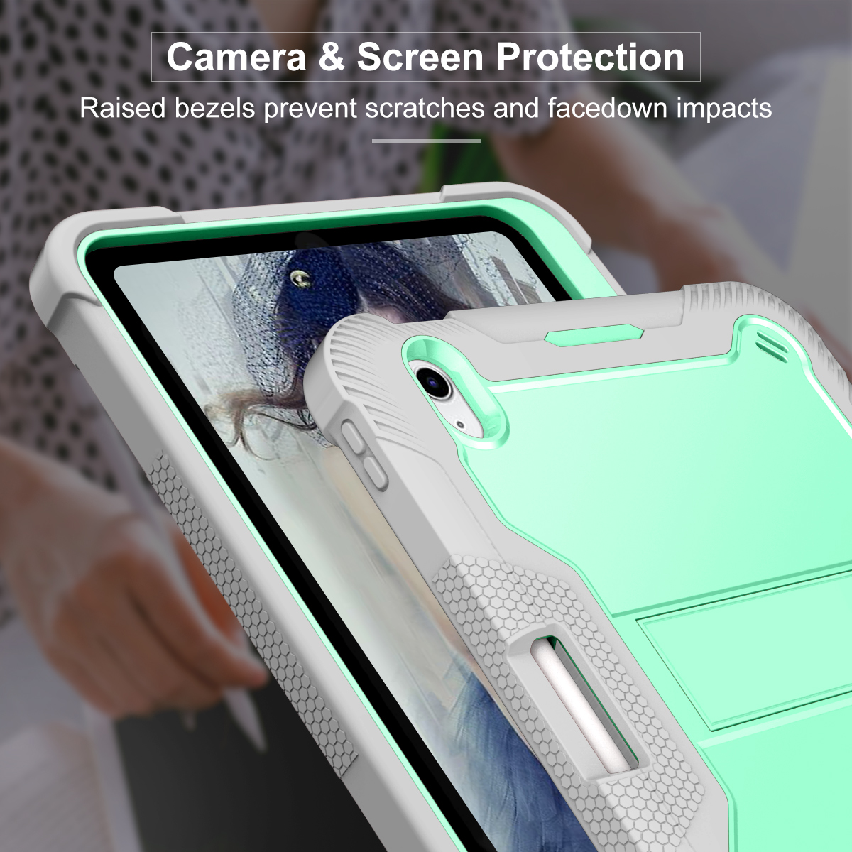Silicone A series Apple iPad Mint green + gray